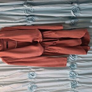 Max Jeans Deco Rose Pink Tencel Drape Long Length Cape Cover-up Sz S